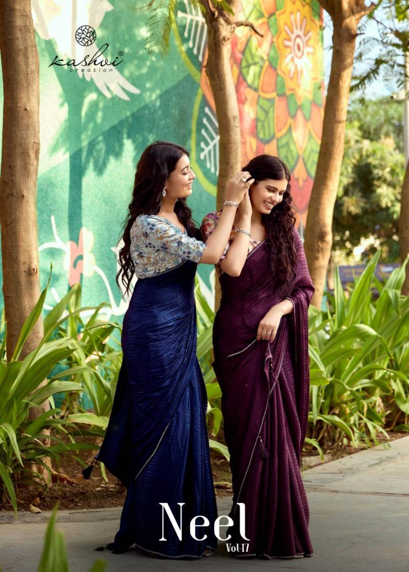 Kashvi Neel Vol 17 Swarovski Work Party Wear Saree Collection