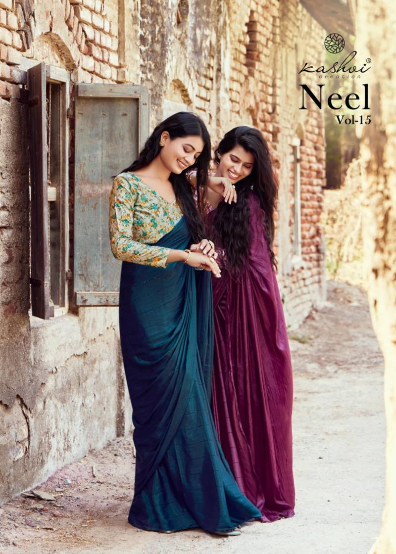 Kashvi Neel Vol 15 Swarovski Work Designer Saree Collection