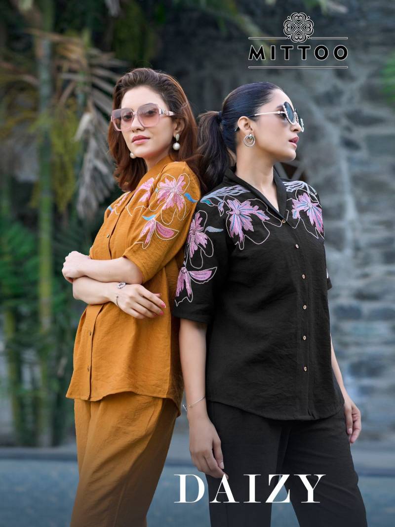 Mittoo Daizy Viscose Crepe Designer Co Ord Set Collection