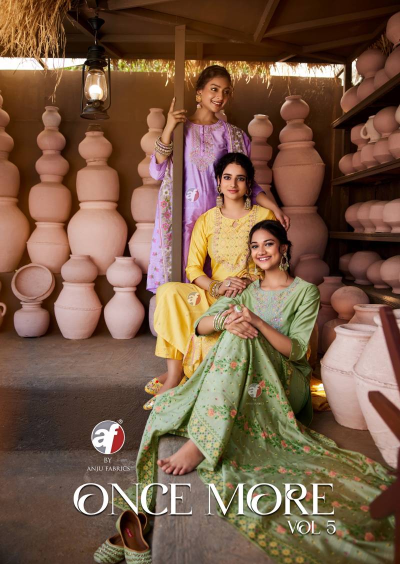 Af Once More Vol 5 Designer Kurti Bottom With Dupatta