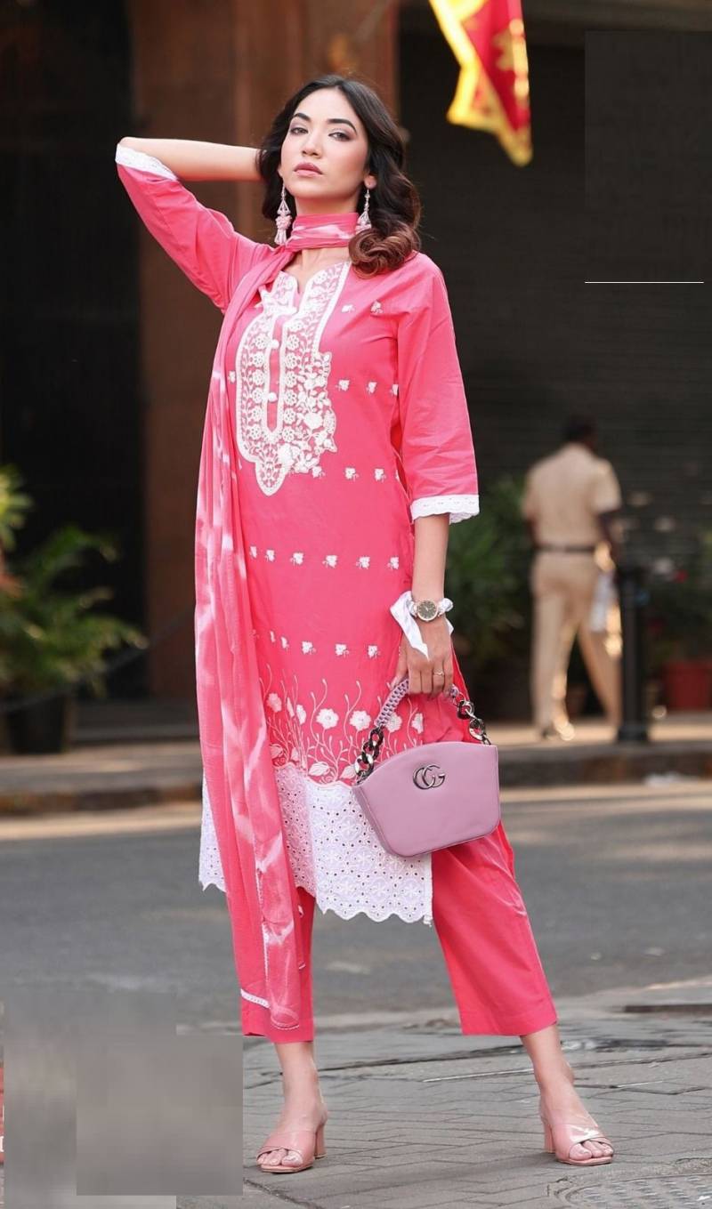 Clysi 8036 Cotton Kurti Bottom With Dupatta