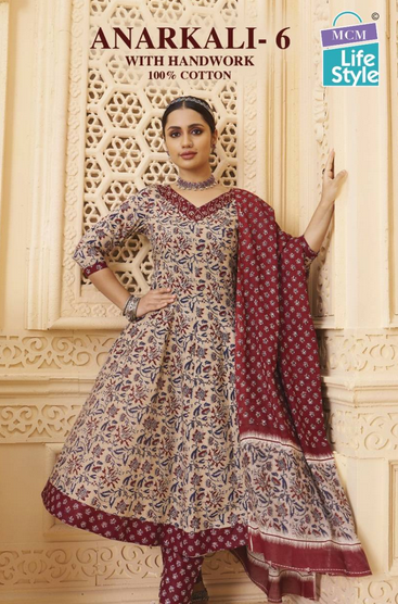 Mcm Anarkali Vol 6 Cotton Readymade Anarkali Dress Collection