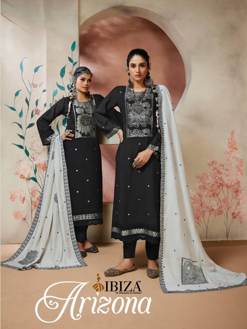 Ibiza Arizona Muslin Jacquard Designer Salwar Kameez