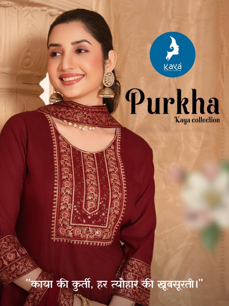 Kaya Purkha Anarkali Kurti Pant With Dupatta Collection