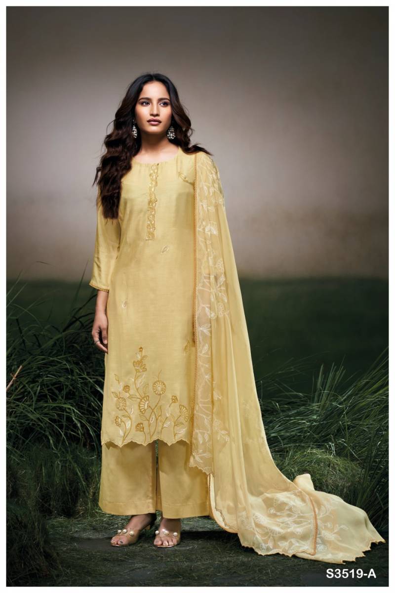 Ganga Elayna Bemberg Silk Solid Salwar Suit Collection