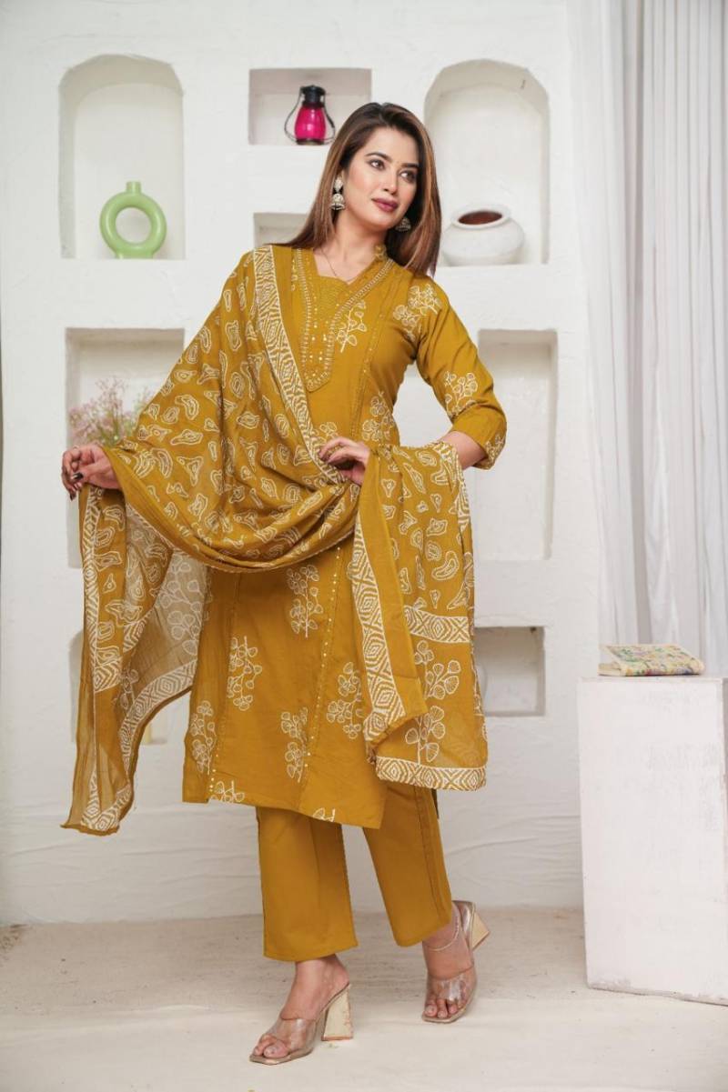 Naisha K 30 Cotton Kurti Bottom With Dupatta Collection