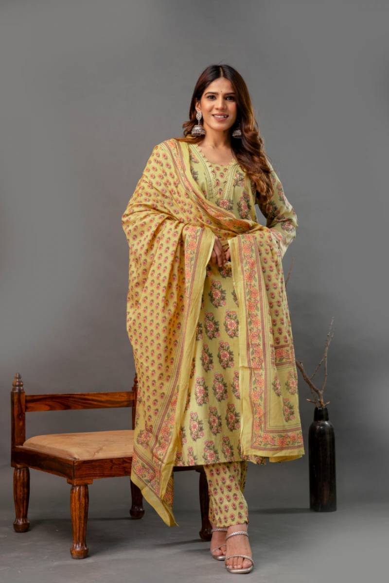 Naisha K 28 Cotton With Fance Lace Readymade Dress