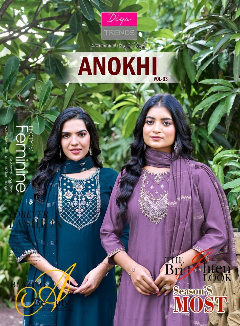 Diya Trends Anokhi Vol 3 Silk Designer Kurti Bottom With Dupatta