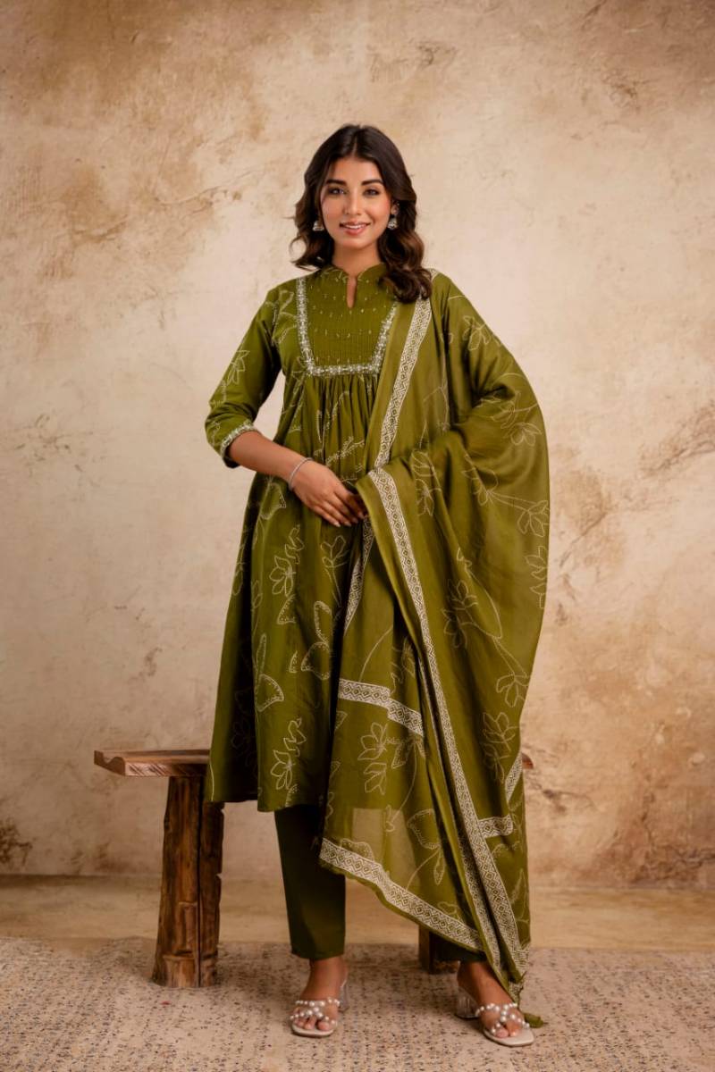 Naisha K 32 Embroidered Kurti Bottom With Dupatta Collection