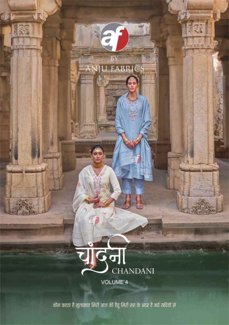 Af Chandani Vol 4 Embroidery Kurti Bottom With Dupatta Collection