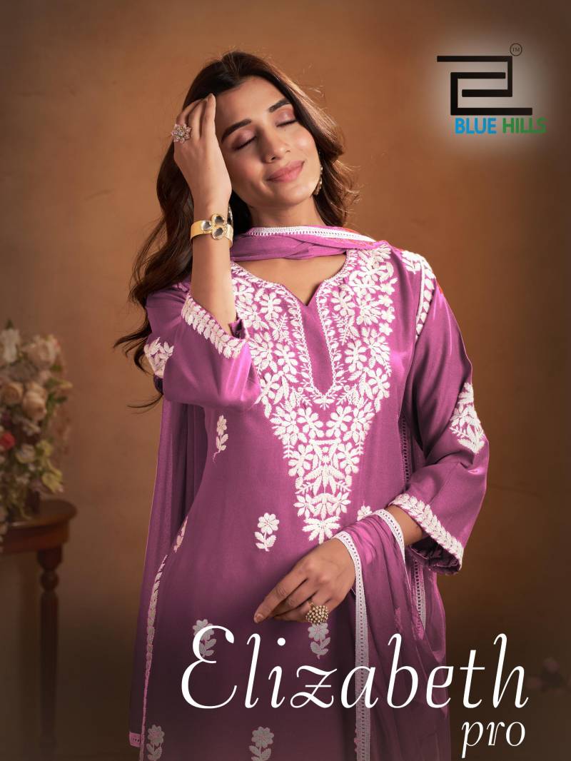 Blue Hills Elizabeth Pro Thread Work Kurti Bottom With Dupatta