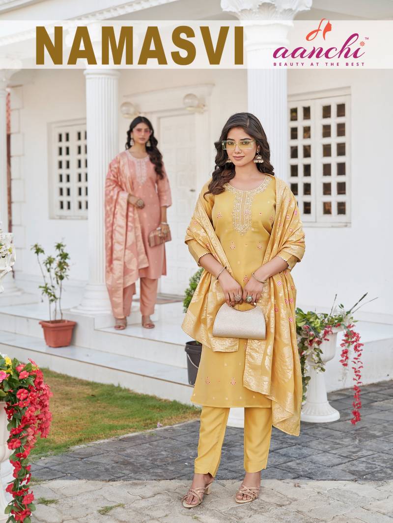 Aanchi Namasvi Meena Designer Kurti Bottom With Dupatta