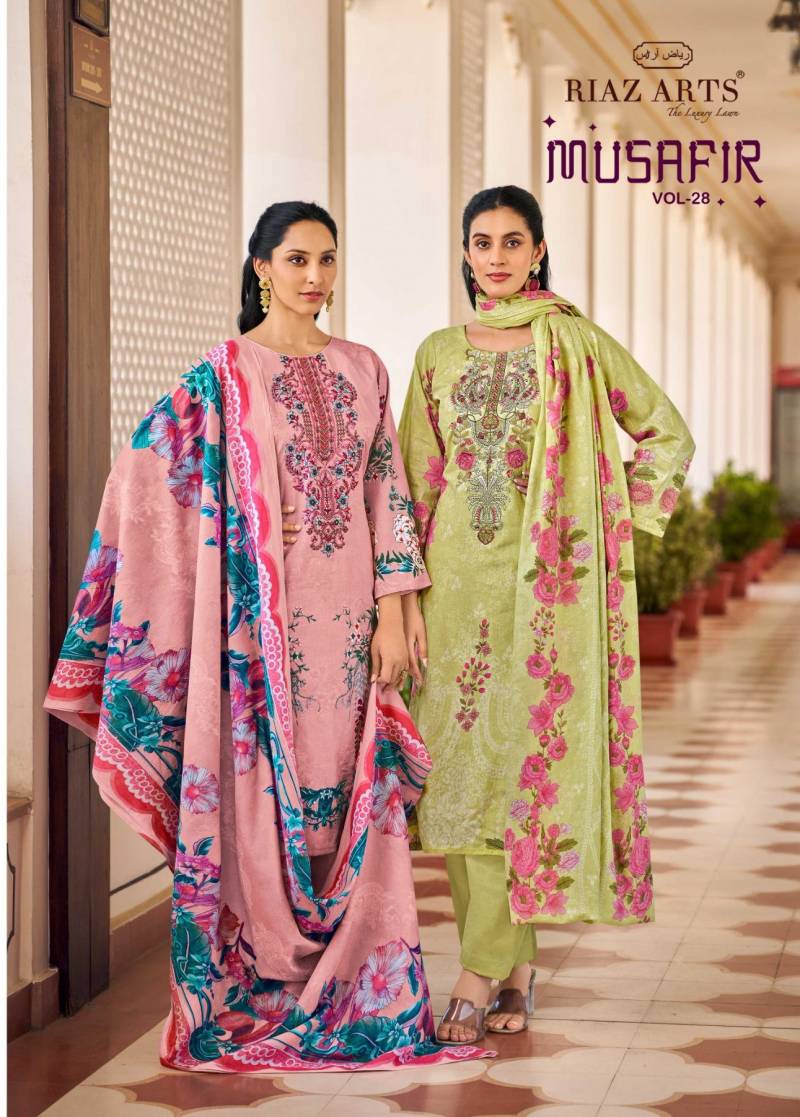 Riaz Arts Musafir Vol 28 Lawn Cotton Printed Dress Material Collection