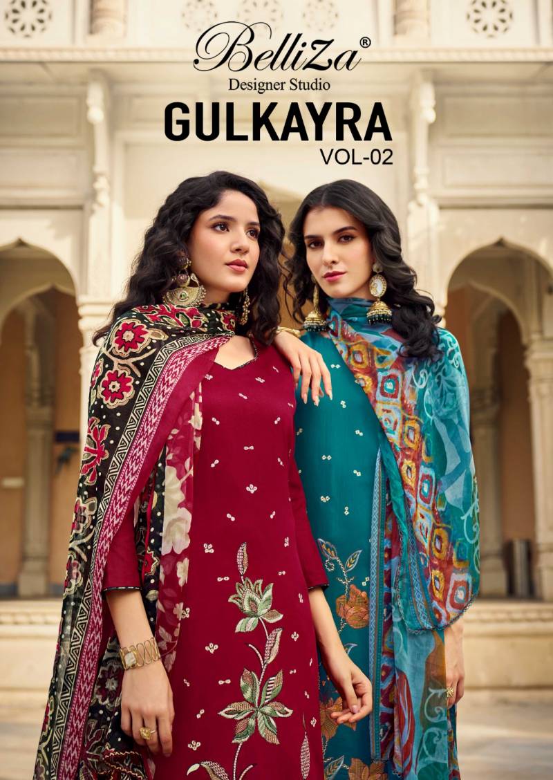 Belliza Gulkayra Vol 2 Embroidered Cottom Dress Material Collection
