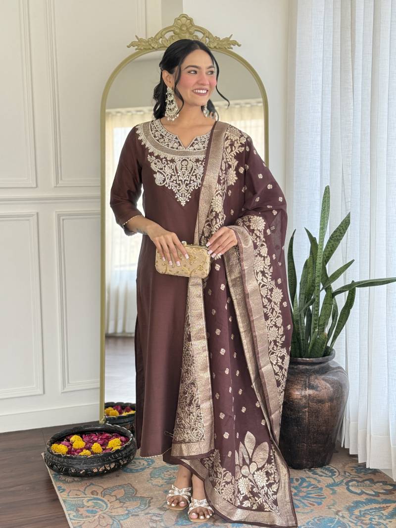 Dhruvi 307 Silk Kurti Bottom With Dupatta Collection