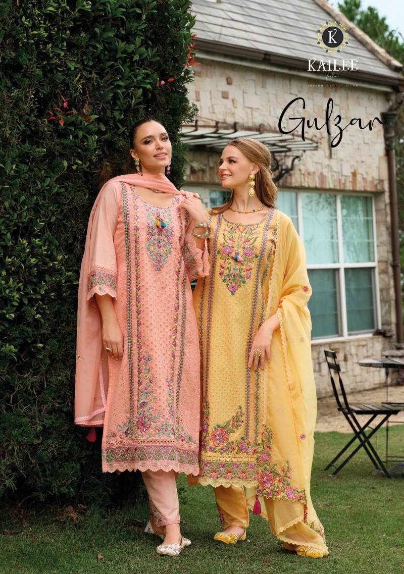 Kailee Gulzar Designer Schiffli Kurti Bottom With Dupatta Collection