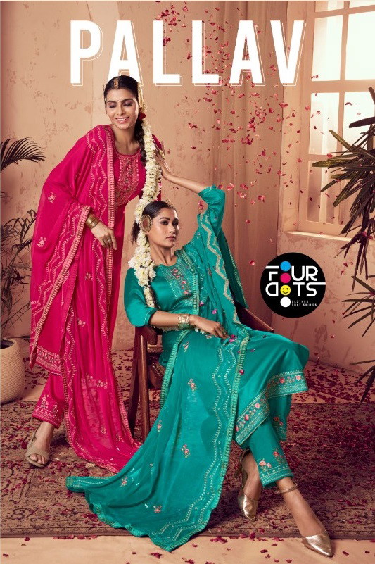 Four Dots Pallav Jam Cotton Designer Dress Material Collection