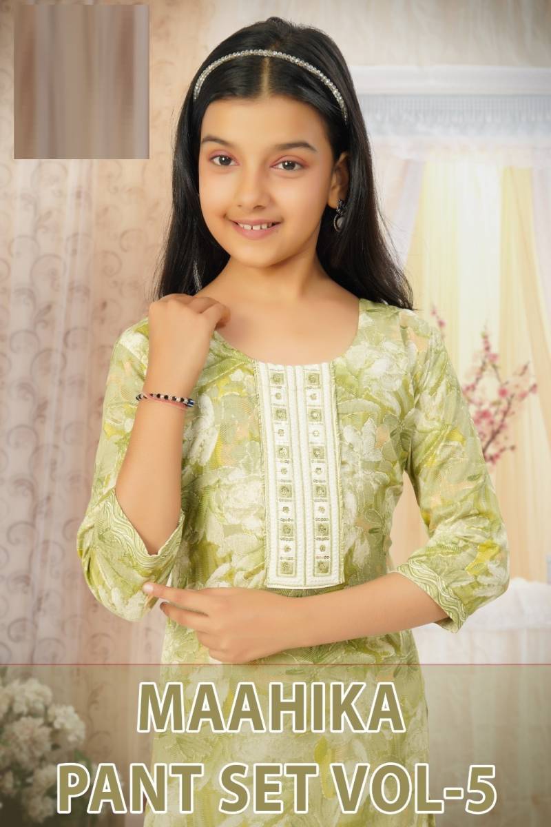 Maahika Pant Suit Vol 5 Printed Kids Wear Readymade Collection