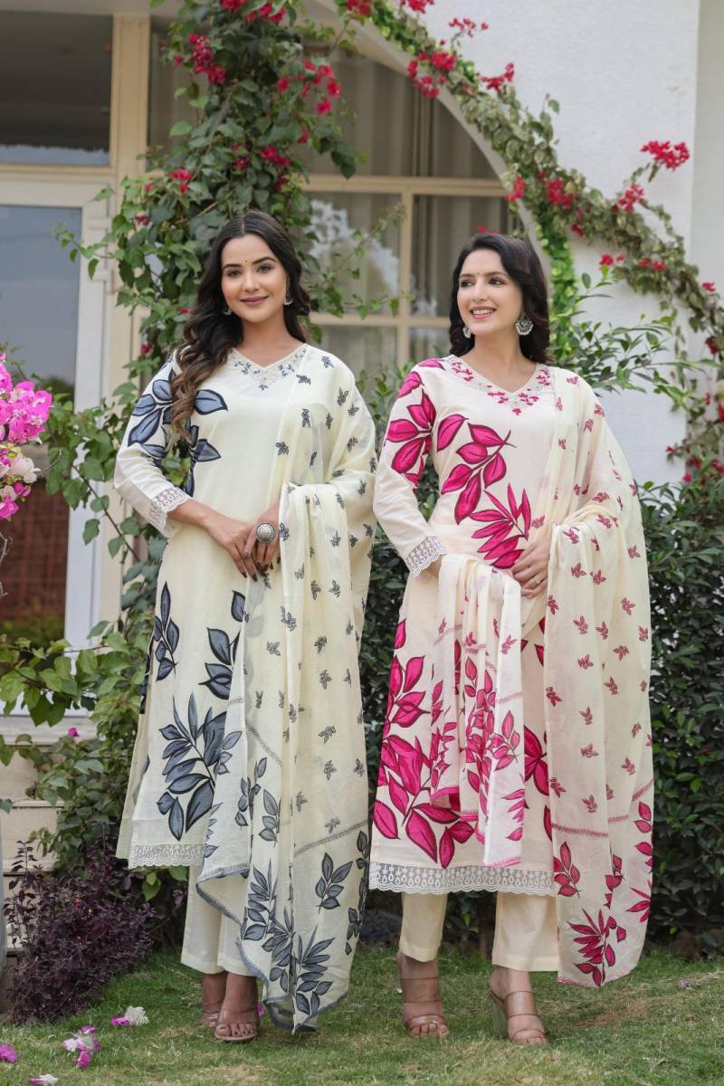 Naisha K 87 Soft Cotton Kurti Bottom With Dupatta