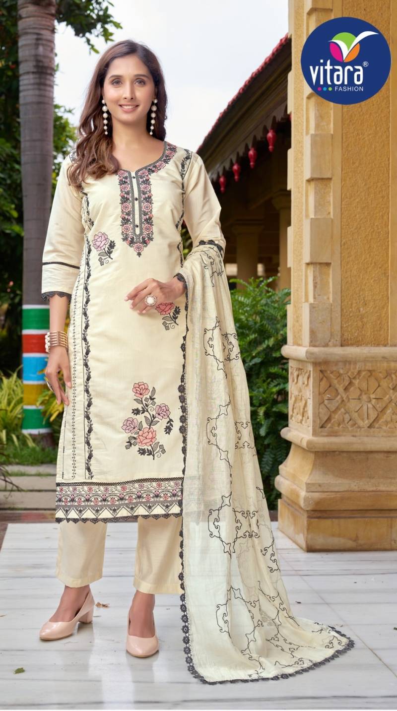 Vitara Black Beauty Silk Designer Kurti Bottom With Dupatta