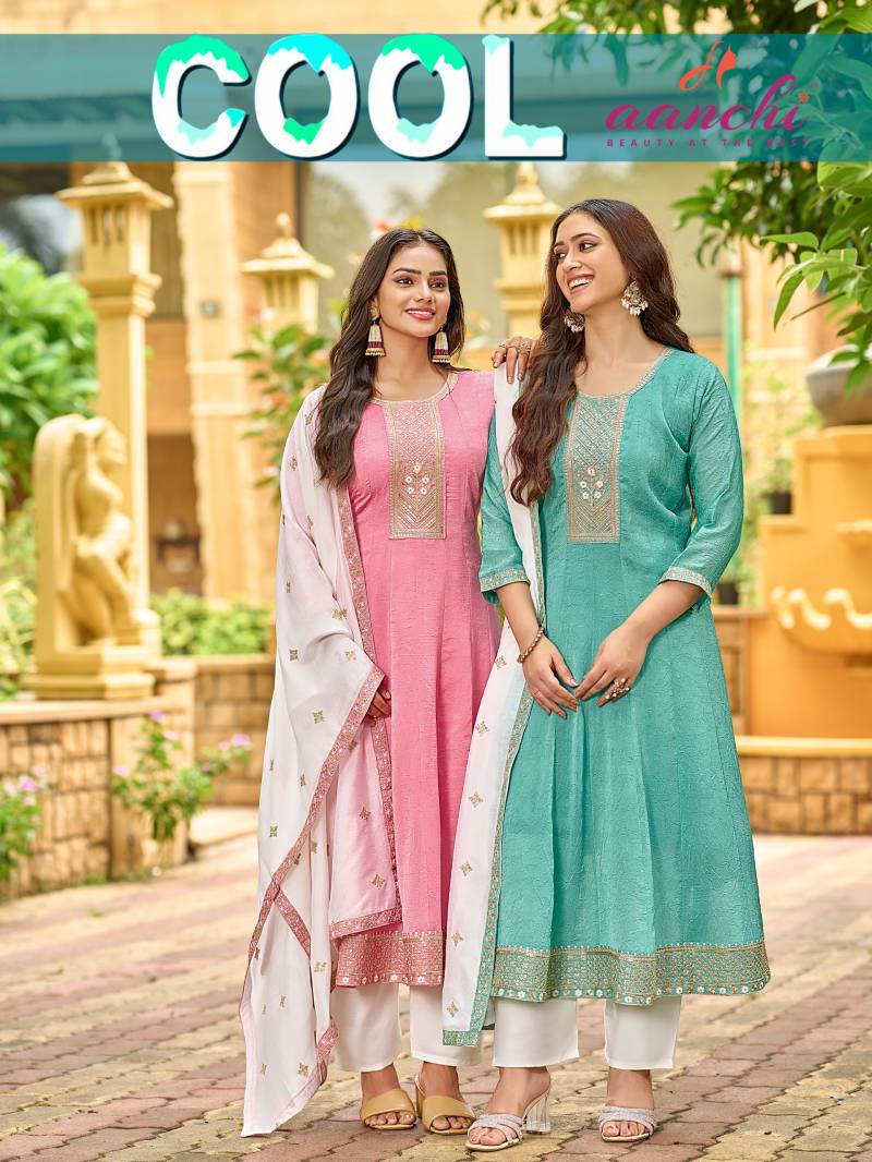 Aanchi Cool Anarkali Kurti Bottom With Dupatta Collection