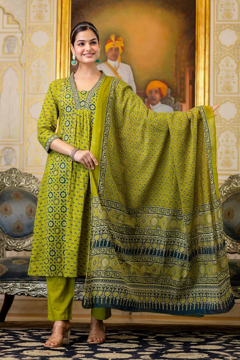 Naisha K 107 Soft Cotton Kurti Bottom With Dupatta Collection