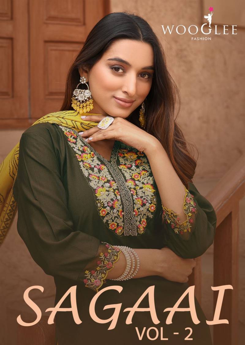 Wooglee Sagaai Vol 2 Festive Wear Kurti Bottom With Dupatta Set