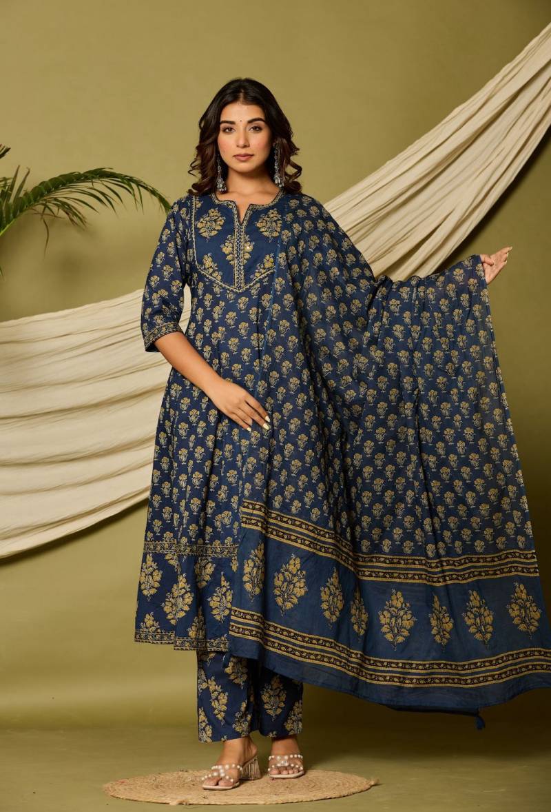 Naisha K 112 Cotton Casual Kurti Bottom With Dupatta Collection