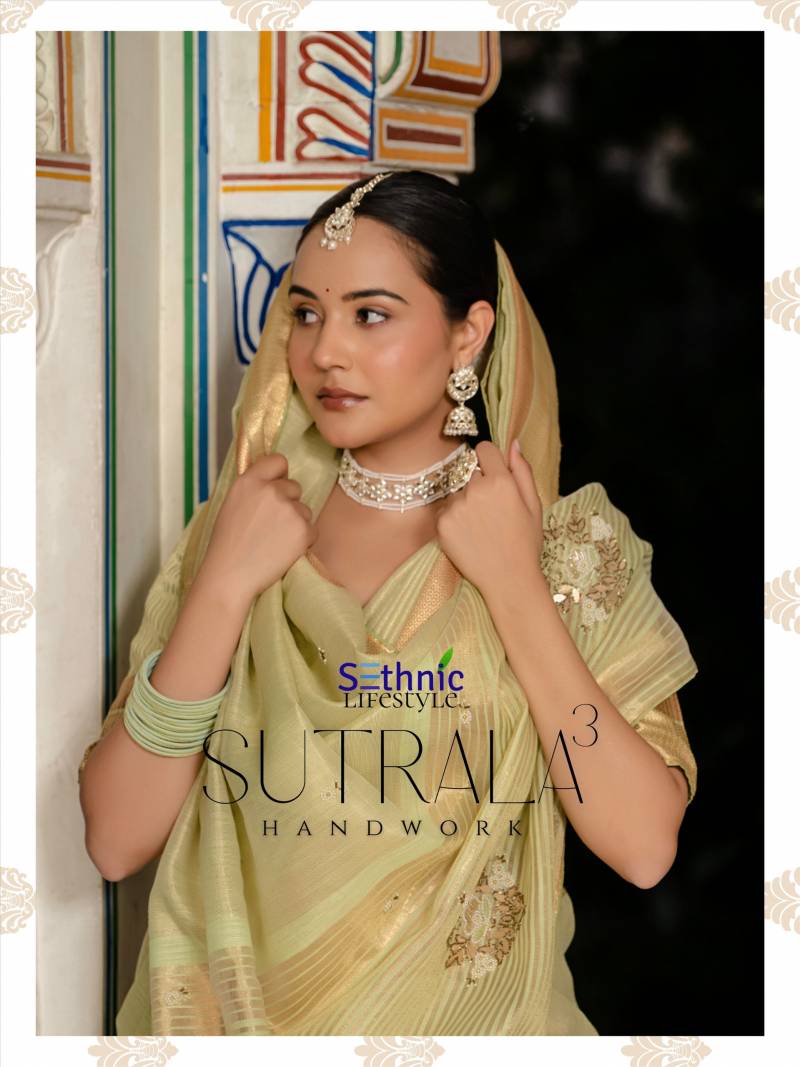 Sethnic Sutrala 3 Tissue Linen Traditional Wear Saree Collection