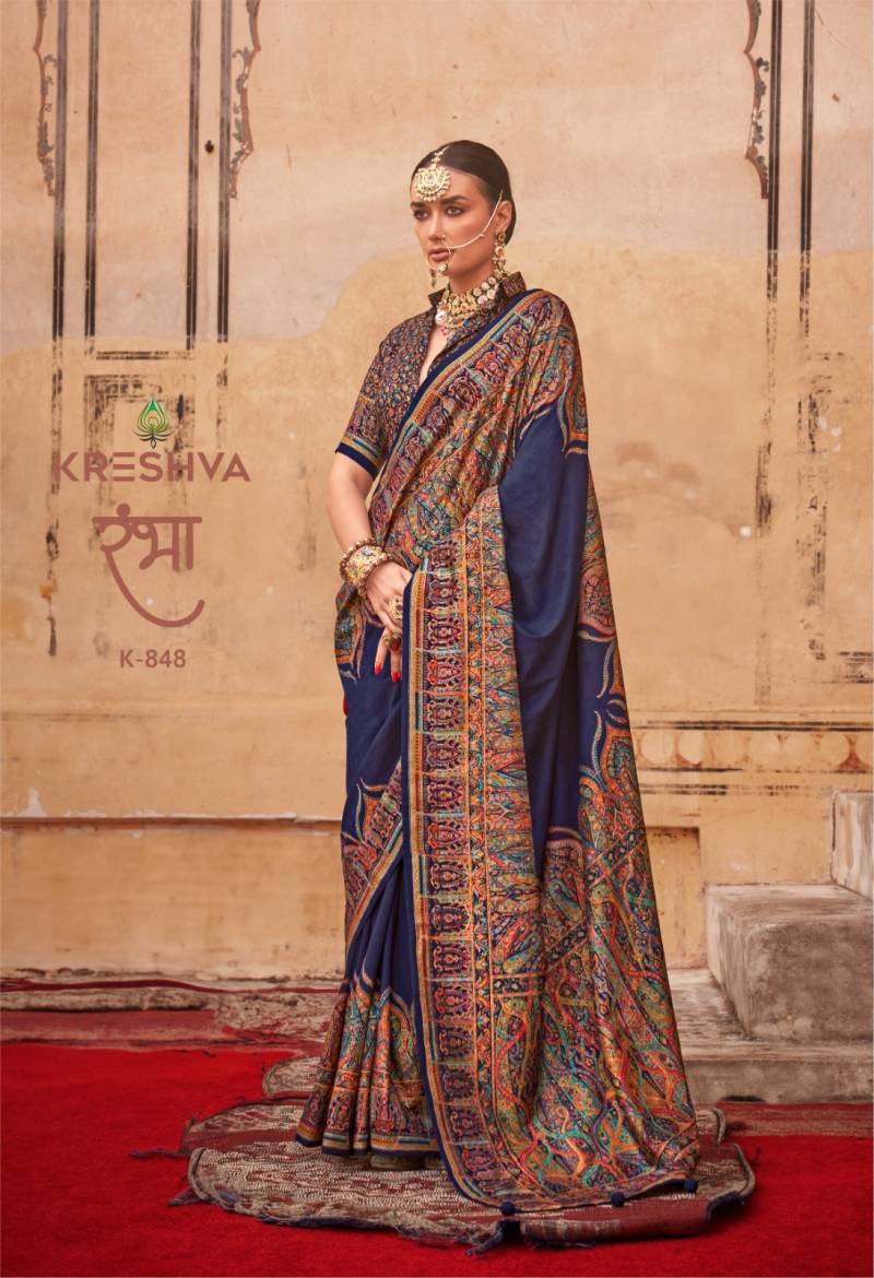 Kreshva Rambhaa Pv Printed Designer Saree Collection