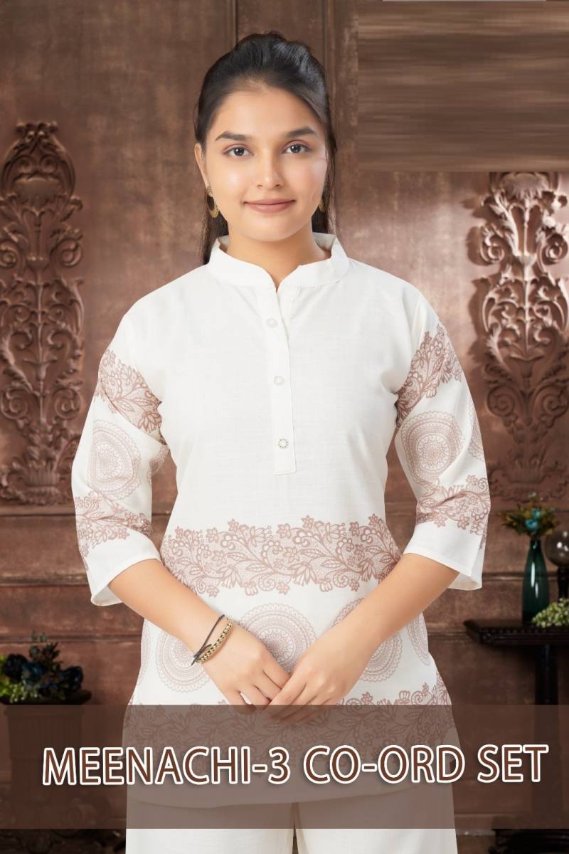 Meenachi 3 Cotton Printed Western Girls Co Ord Set
