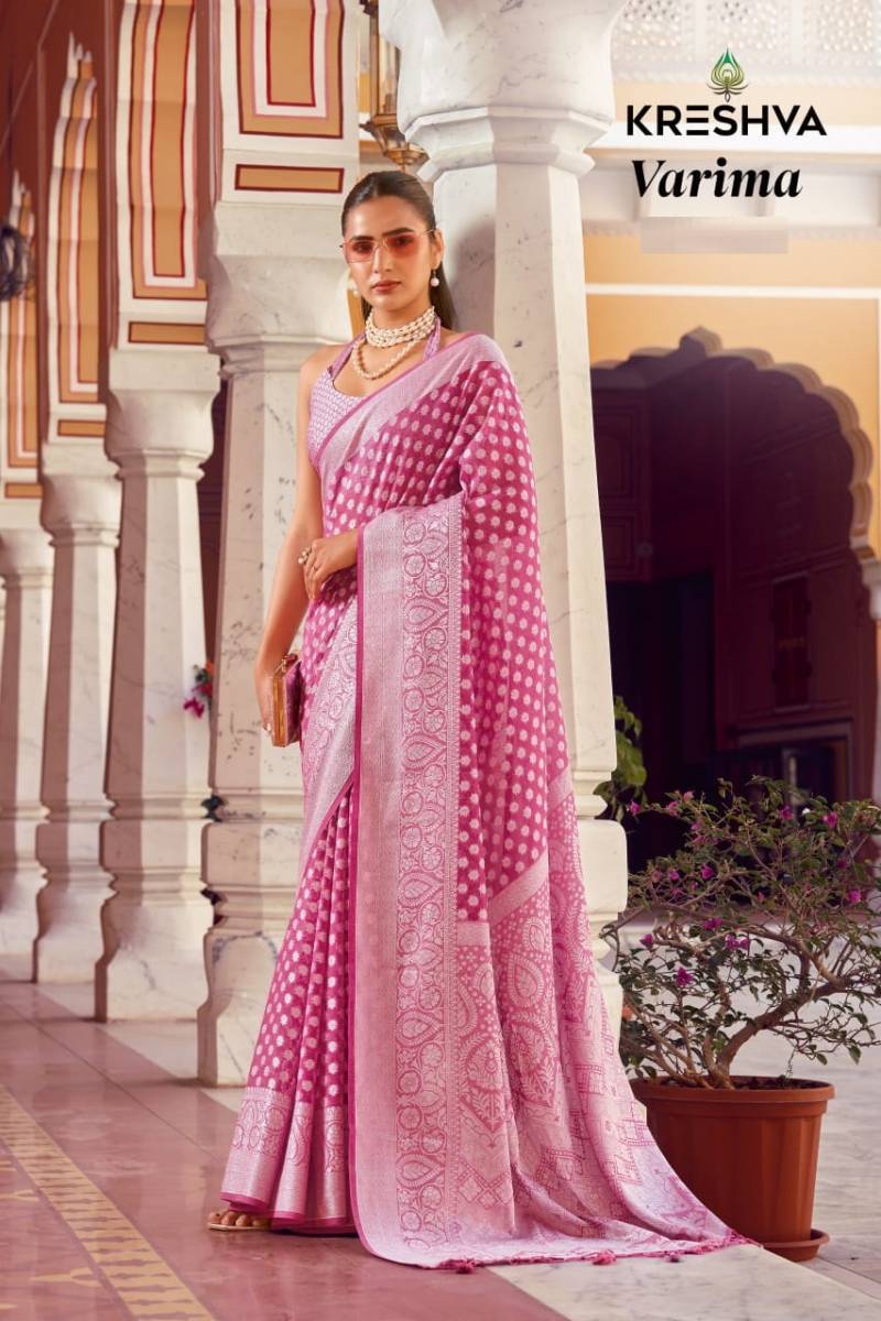 Kreshva Varima Georgette Rich Pallu Saree Collection
