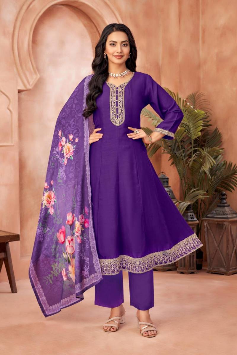 Nityaa F 15 Embroidered Anarkali Kurti With Bottom Dupatta Collection