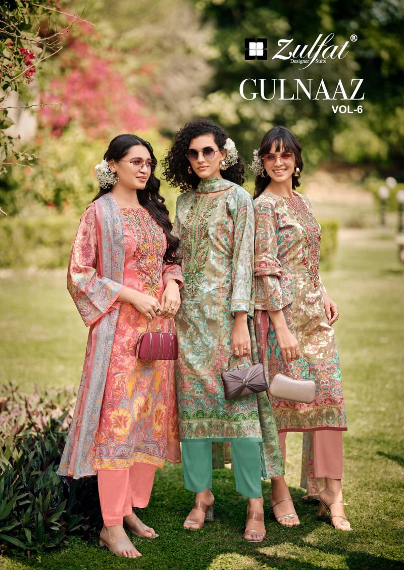 Zulfat Gulnaaz Vol 6 Cotton Dress Material Collection
