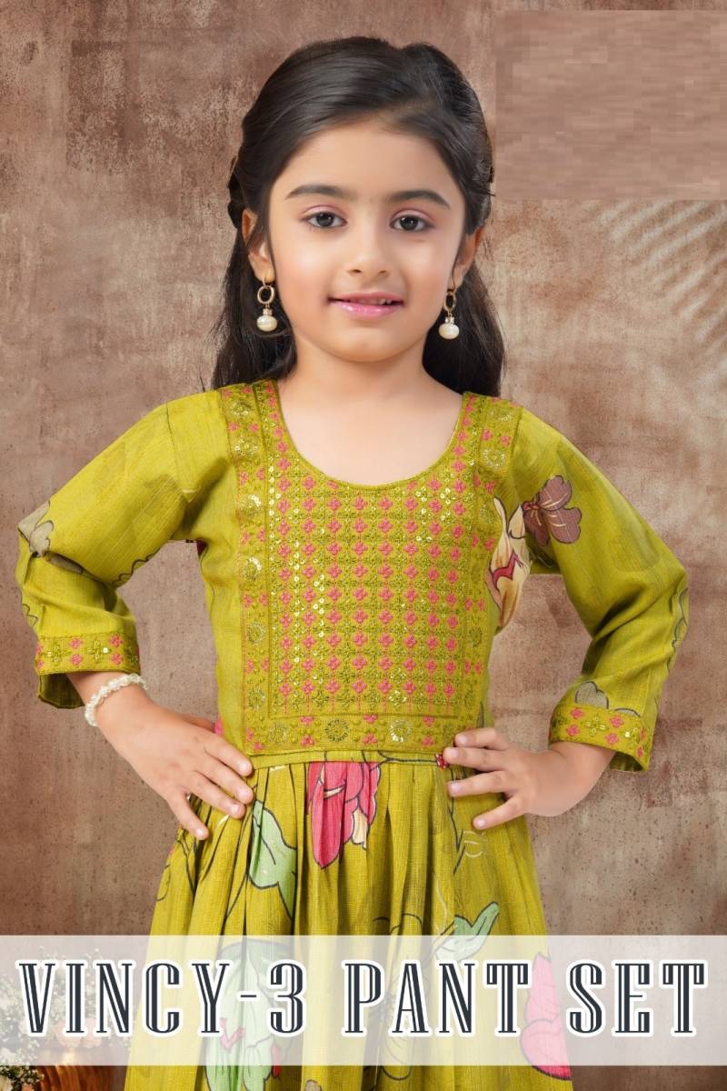 Vincy 3 Pant Set Printed Kids Wear Dress Collection