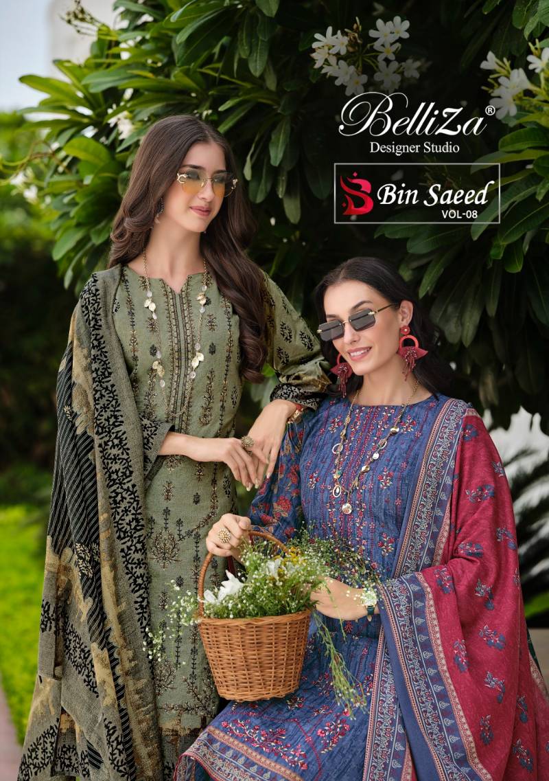 Belliza Bin Saeed Vol 8 Printed Cotton Dress Material Collection