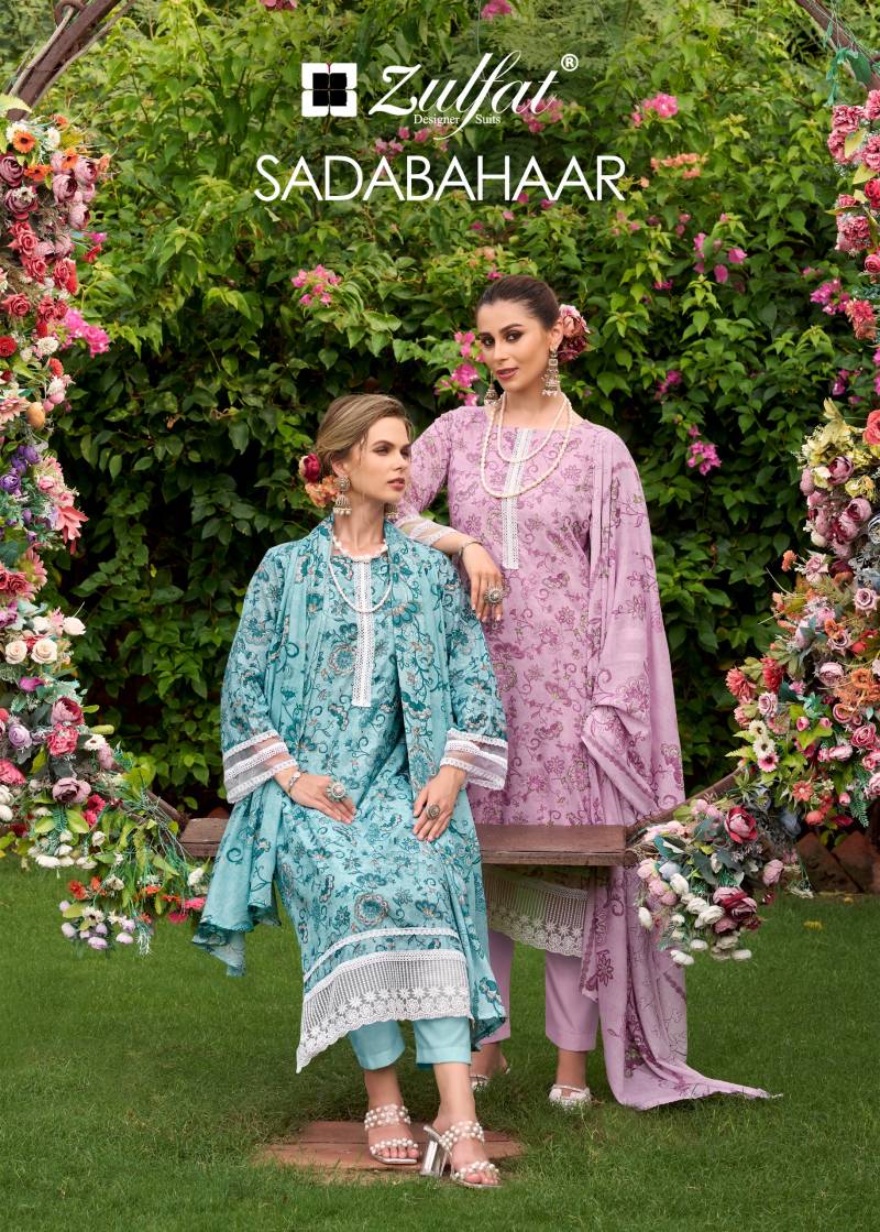 Zulfat Sadabahaar Cotton Designer Dress Material Collection