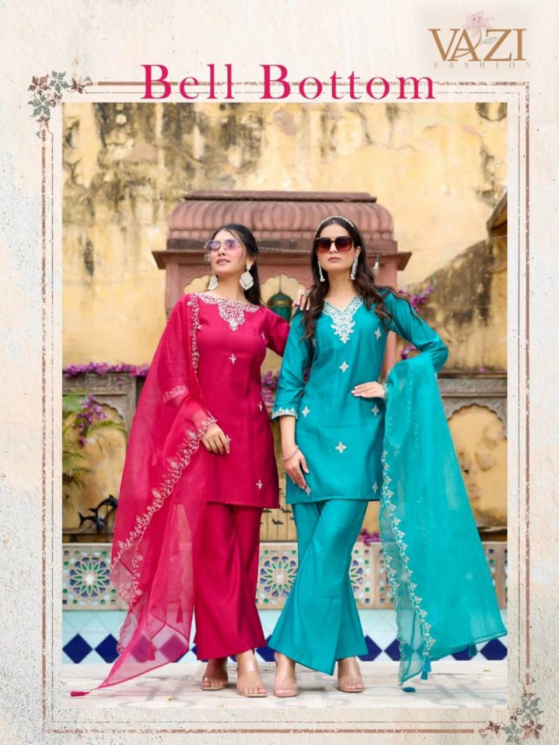 Vazi Bell Bottom Vatican Festive Wear Kurti Bottom With Dupatta
