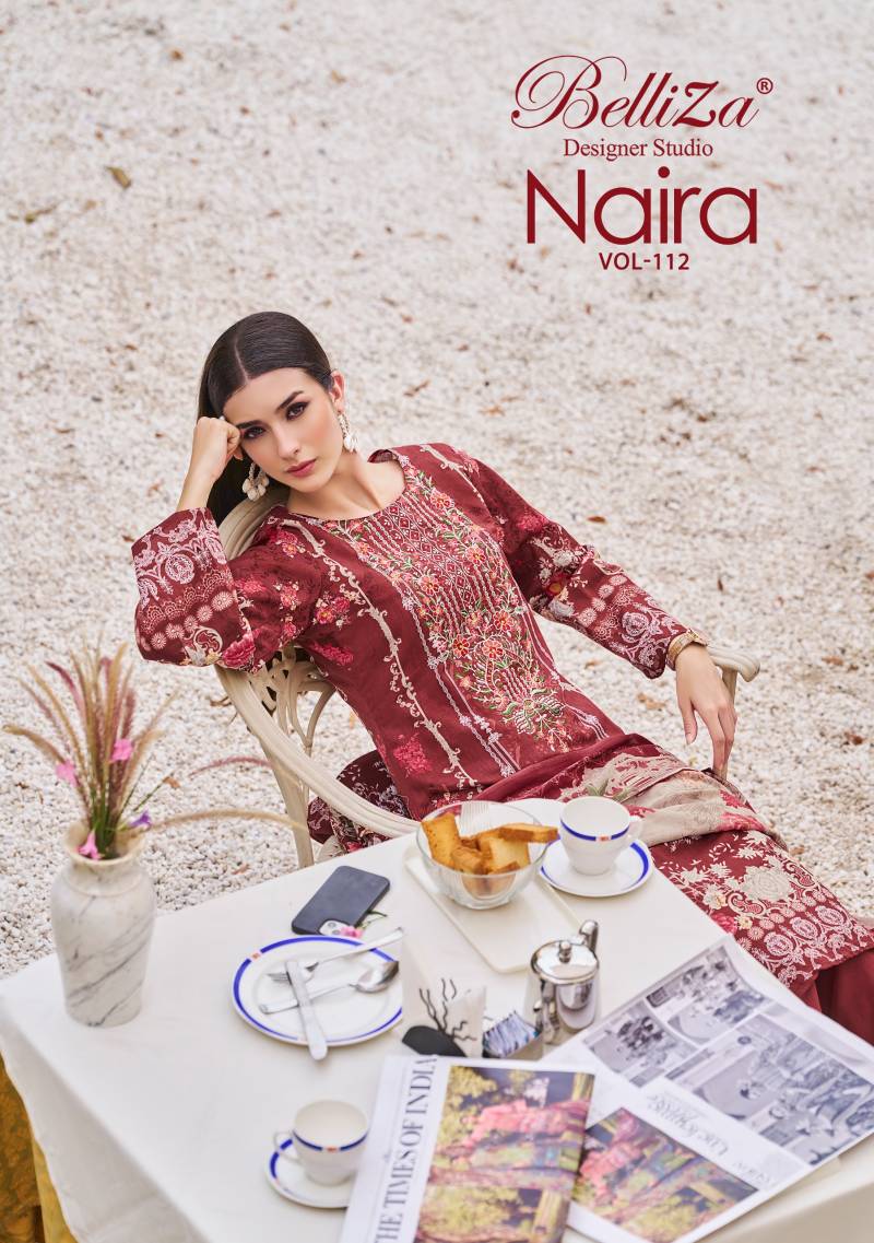 Belliza Naira Vol 112 Designer Cotton Dress Material Collection