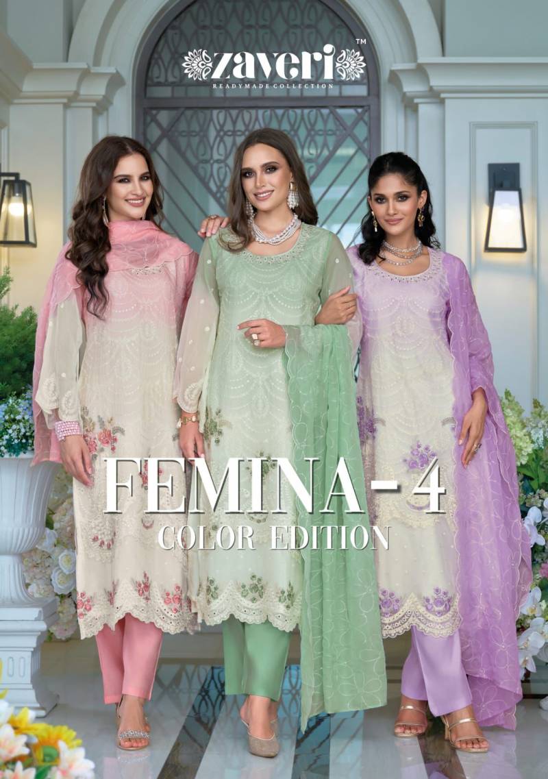 Zaveri Femina Vol 4 Color Edition Designer Ready Made Suit Collection