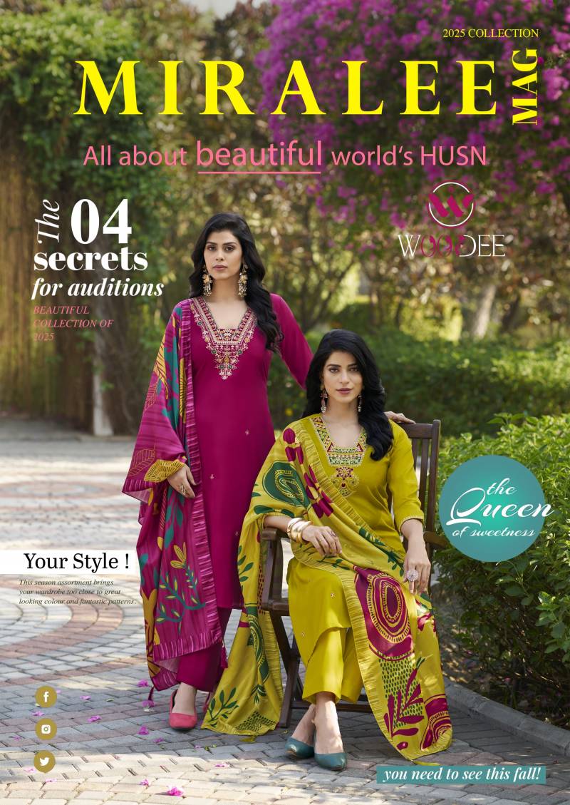 Woodee Miralee Roman Silk Designer Kurti Pant With Dupatta Collection