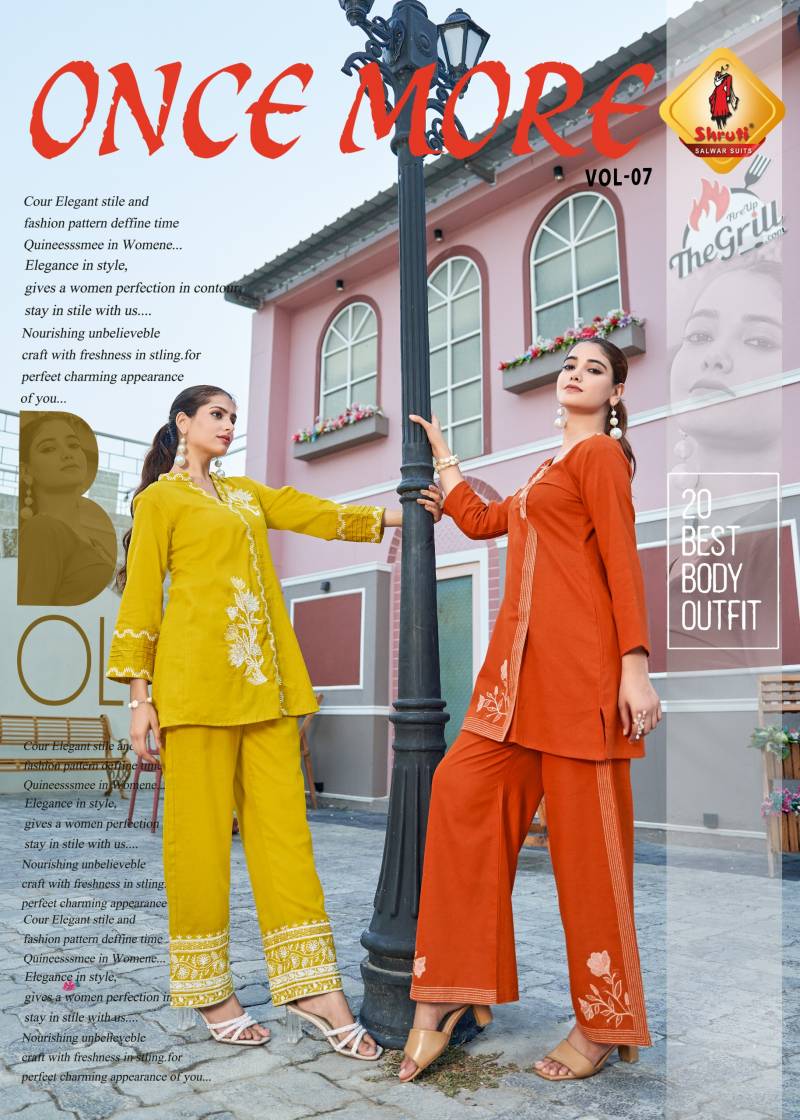 Shruti Once More Vol 7 Soft Cotton Viscose Flex Co Ord Set