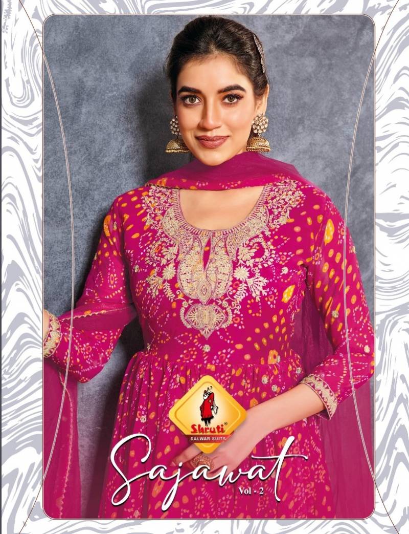 Shruti Sajawat Vol 2 Bandhani Anarkali Gown With Dupatta Collection