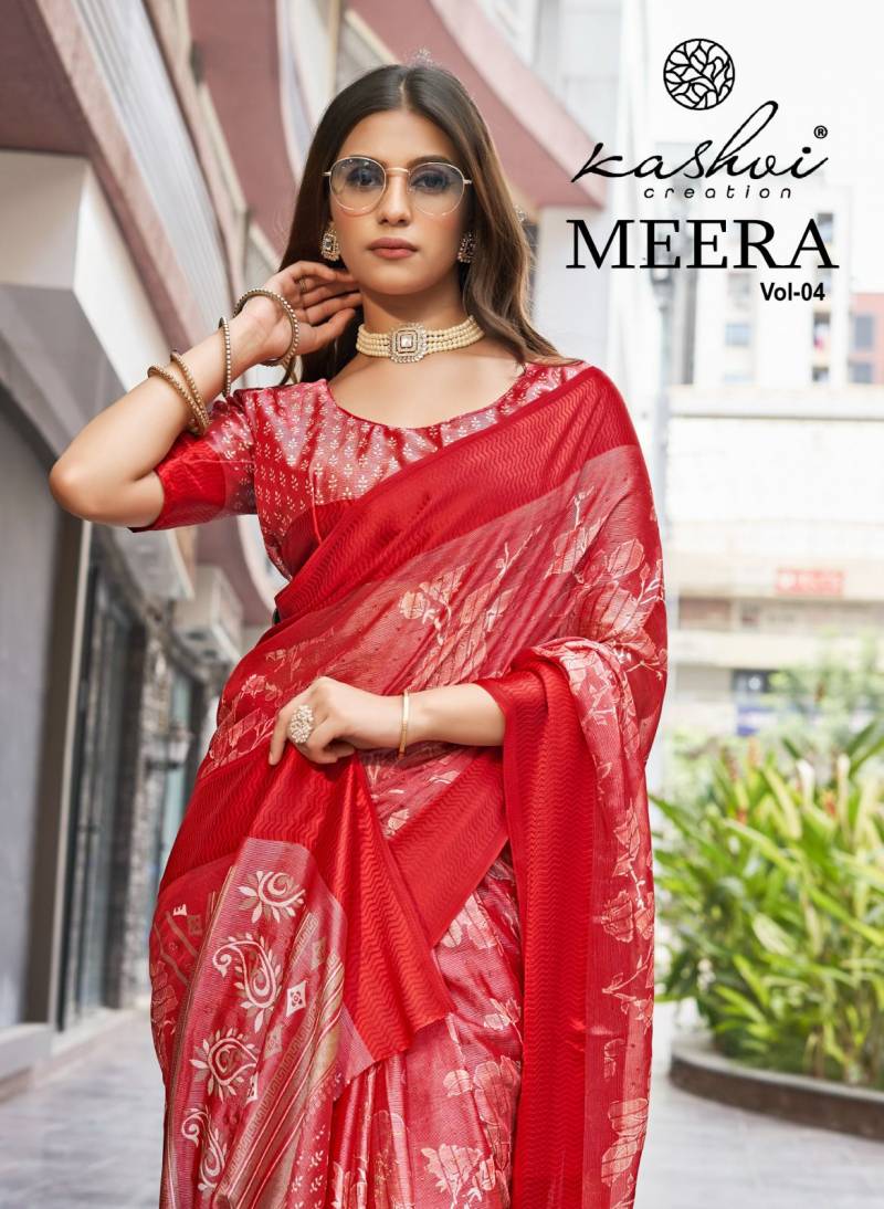 Kashvi Meera Vol 4 Brasso Festive Wear Printed Saree Collection