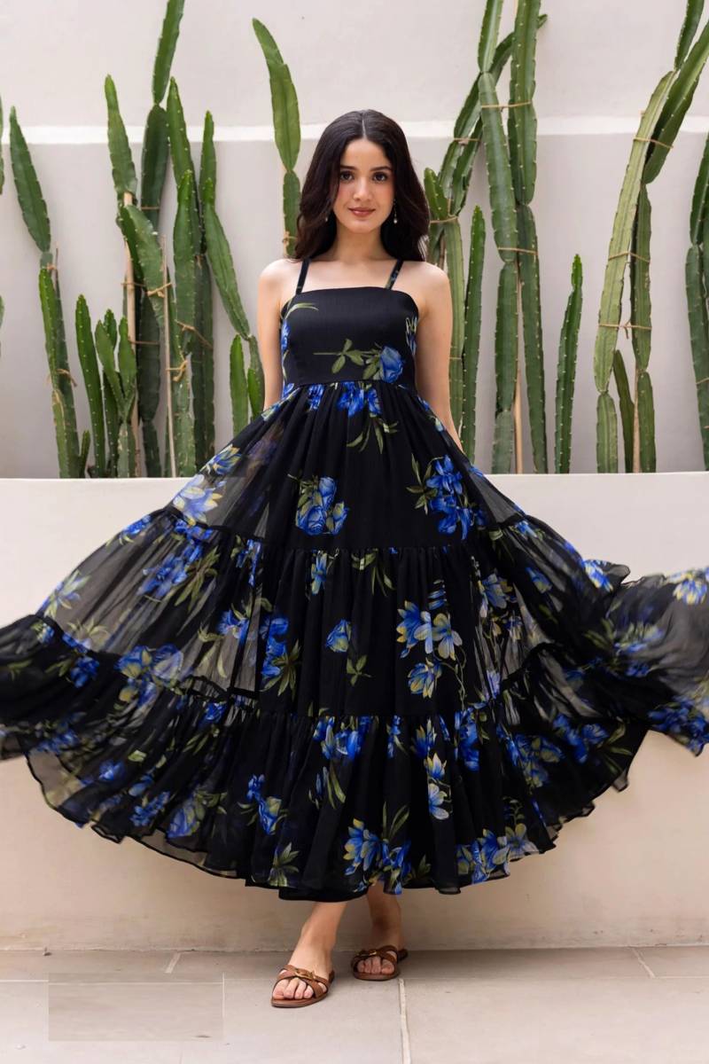 Lucaya Vol 27 Party Wear Printed Anarkali Fully Flared Gown Collection