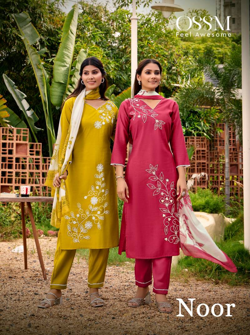 Ossm Noor 1001 Series Designer Kurti Bottom With Dupatta Collection