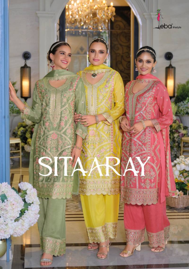 Eba Sitaaray Chinon Embroidered Readymade Suits Collection
