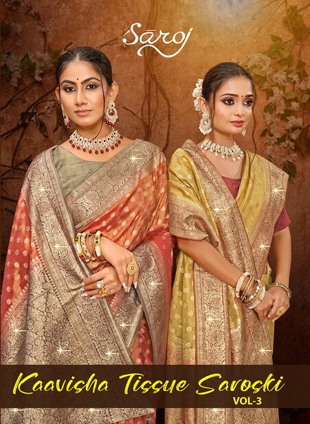 Saroj Kavisha Tissue Saroski Vol 3 Silk Wedding Sarees Collection