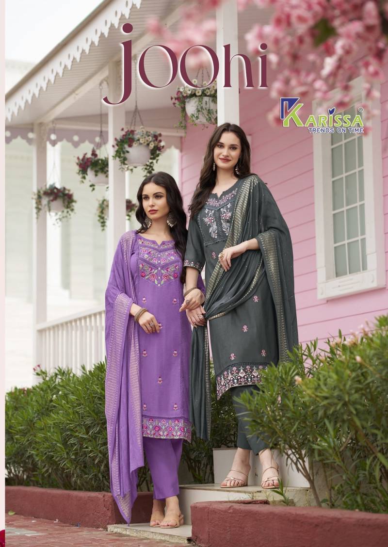 Karissa Joohi Viscose Straight Kurti Bottom With Dupatta Collection