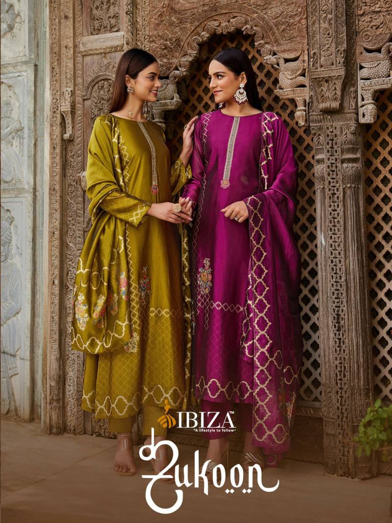 Ibiza Sukoon Banglory Silk Designer Salwar Suits Collection